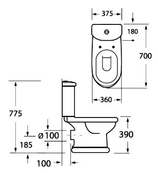 Бачок для унитаза BelBagno GALA BB1078T