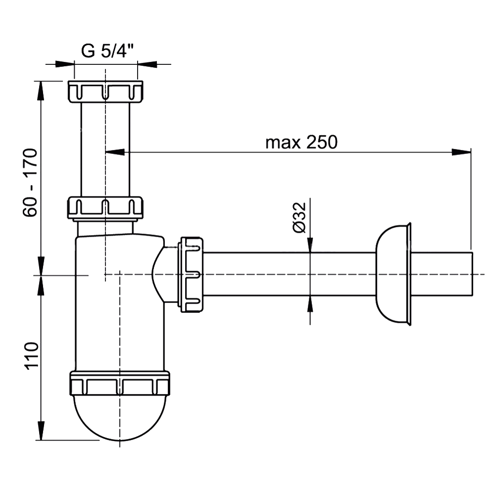 Сифон для раковины AlcaPlast A430 белый