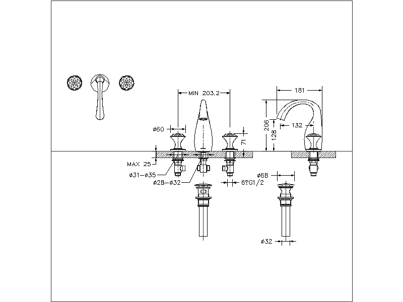 Душевая стойка Bravat Rhein F6429564BW-A-ENG черная