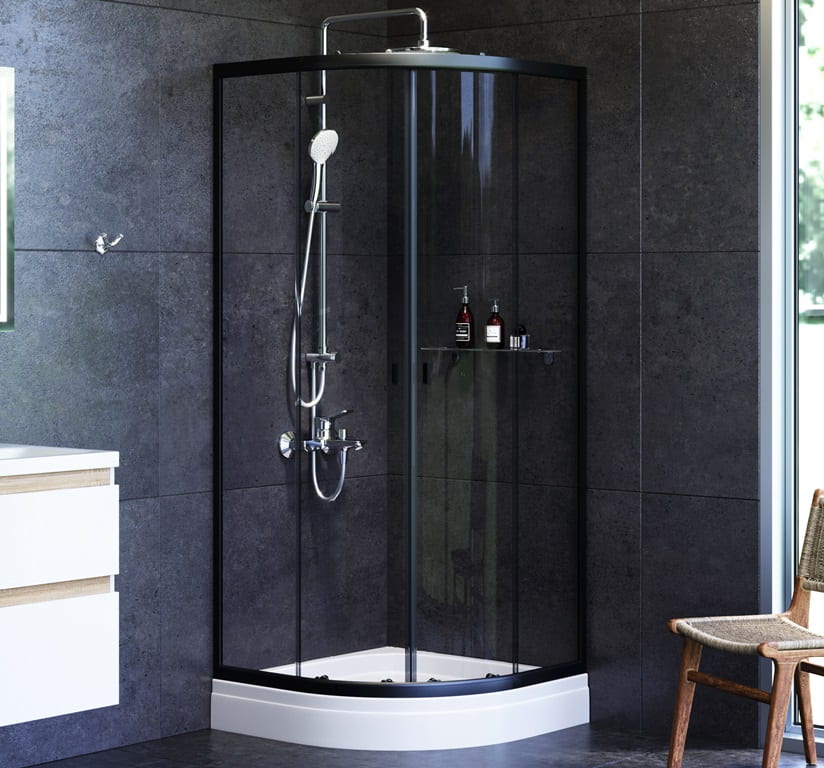 Душевой уголок AM.PM X-Joy 80x80см W88G-205-080BT профиль черный, стекло прозрачное