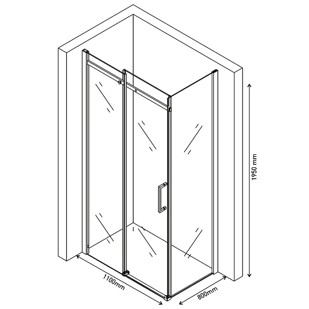 Душевой уголок Berges Melita 110x80см 061016 профиль хром, стекло прозрачное