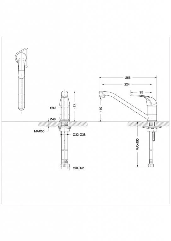 Смеситель Bravat FIT F7135188CP-RUS для кухонной мойки