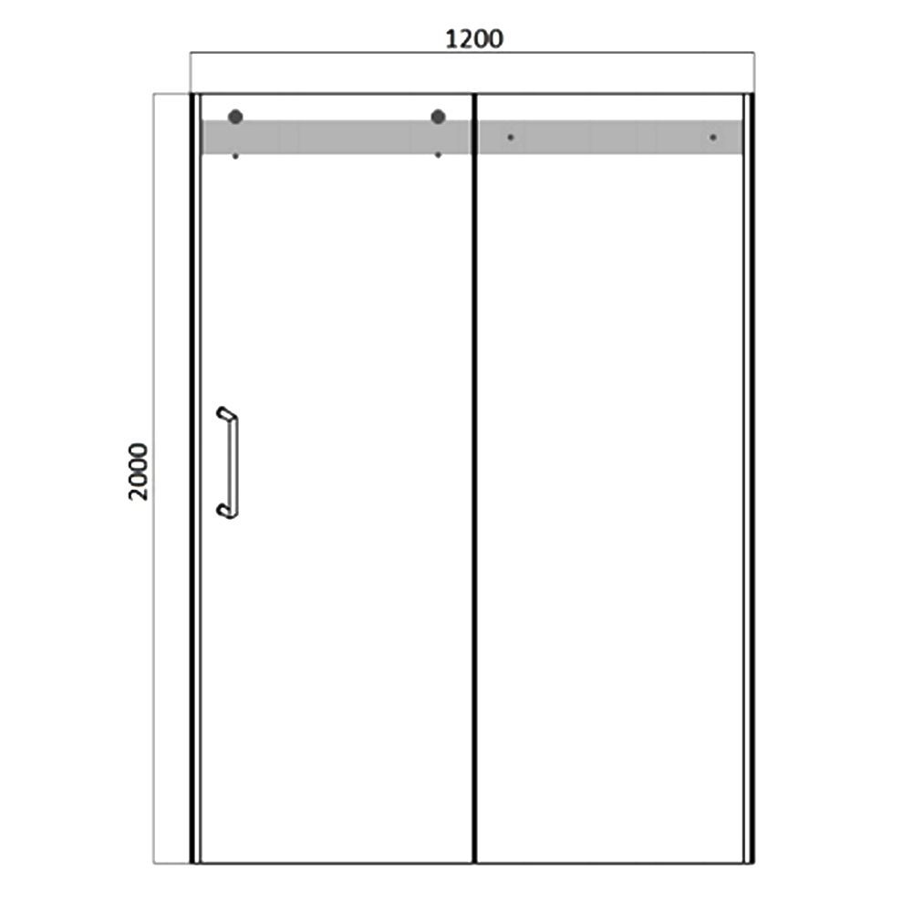 Душевая дверь в нишу Bravat Wave 120x200см BD120.4102S профиль хром, стекло прозрачное