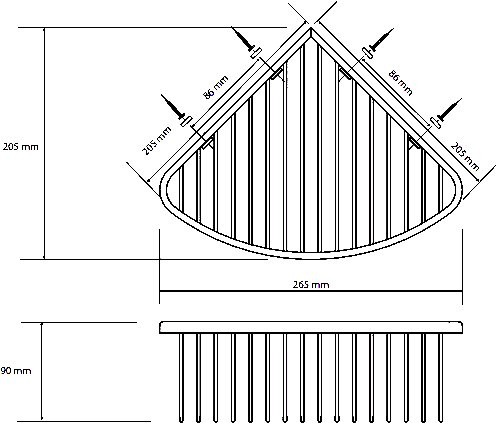 Полка Bemeta Graphit 156208312 черная матовая