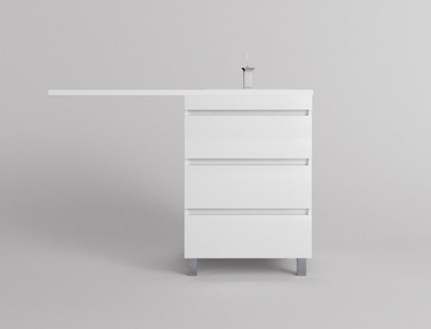 Тумба с раковиной Style Line Даллас ЛЕОН 120 напольная, правая, белый глянец