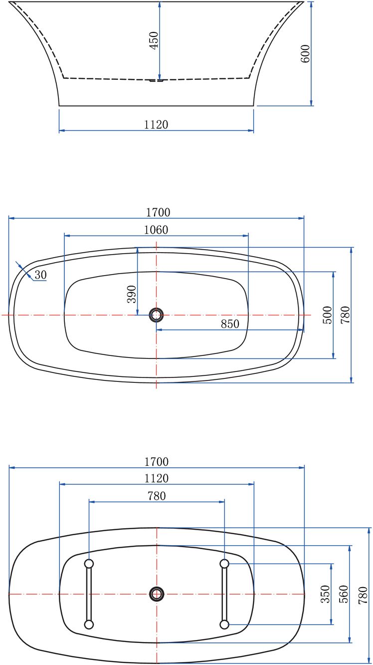 Акриловая ванна Aquanet Smart 170x78 88778 Matt Finish 260053 белая матовая
