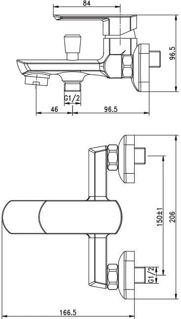 Смеситель для ванны с душем Aquanet Cinetic AF120-20С хром