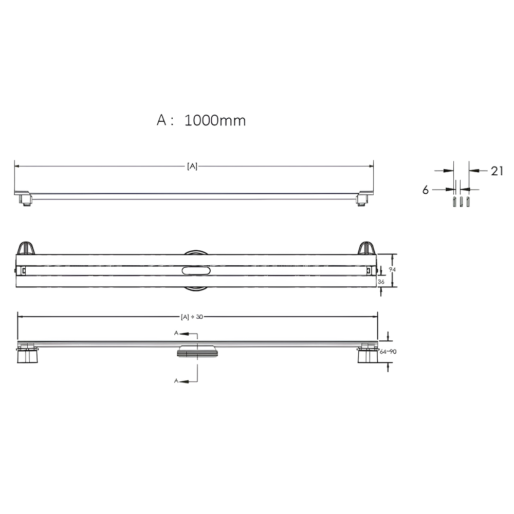 Душевой лоток Berges Super Slim 100 092155 золото глянец