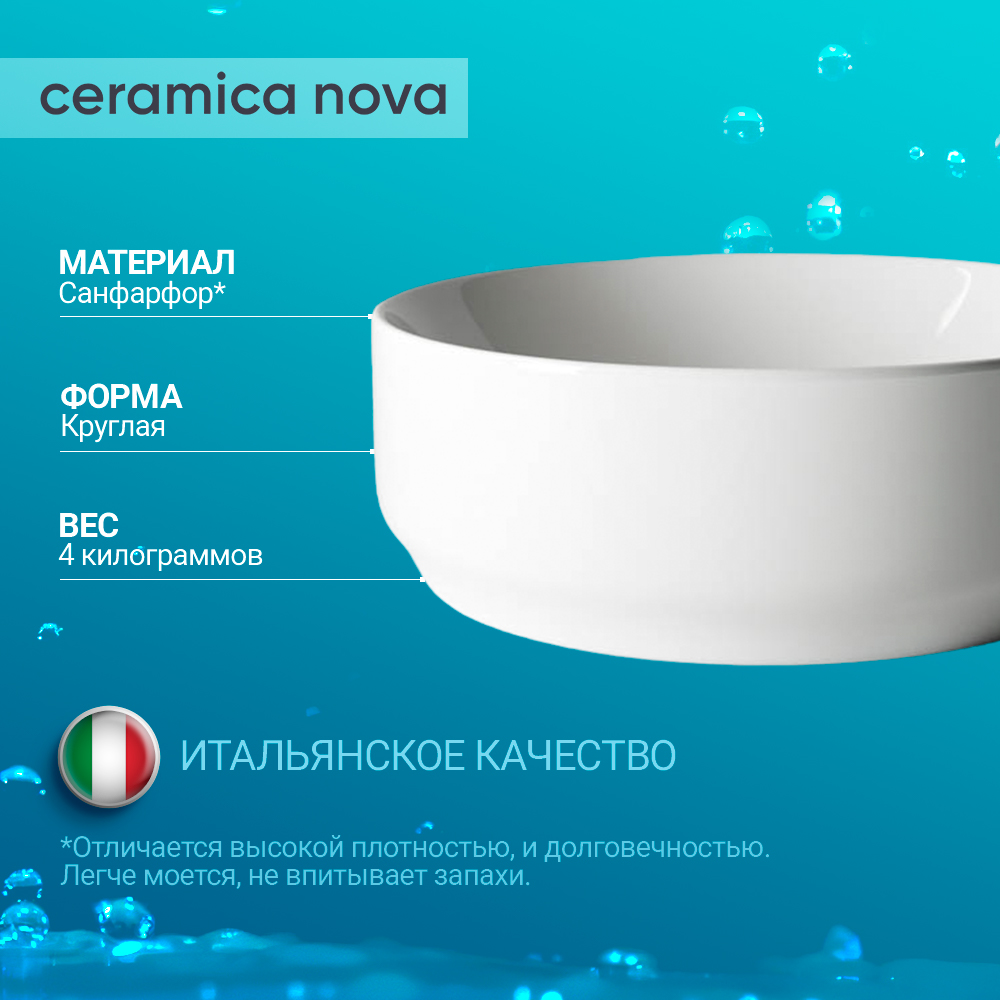 Раковина накладная Ceramica Nova Element CN6005 белая глянцевая