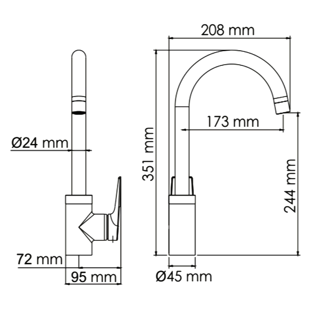 Смеситель для кухни Wasserkraft Glan 6607 черный