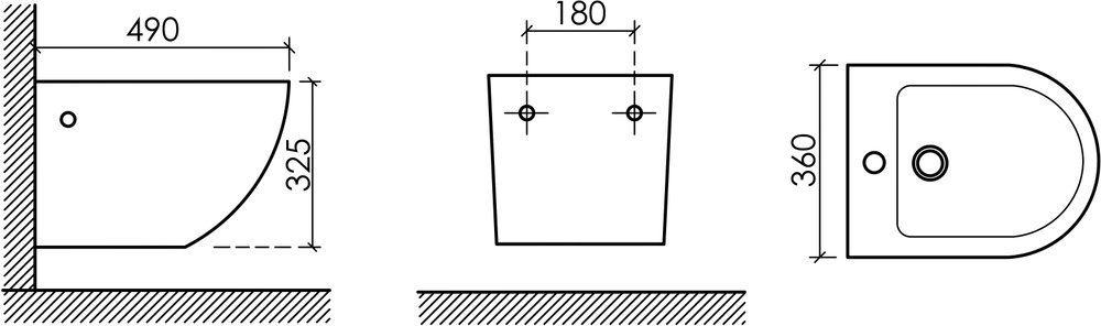 Биде подвесное Ceramica Nova Uno CN11002MB черное матовое