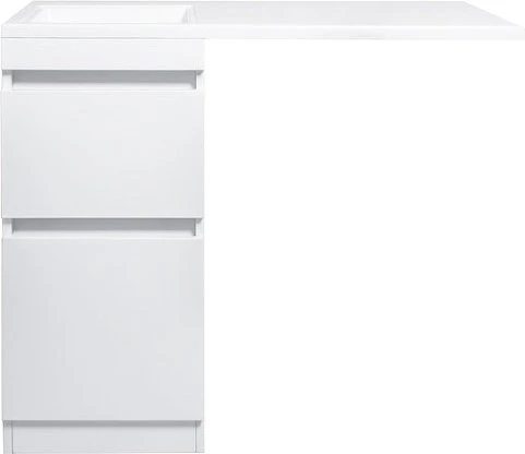 Тумба с раковиной Style Line Даллас 100 напольная, левая, эмаль, белый глянец
