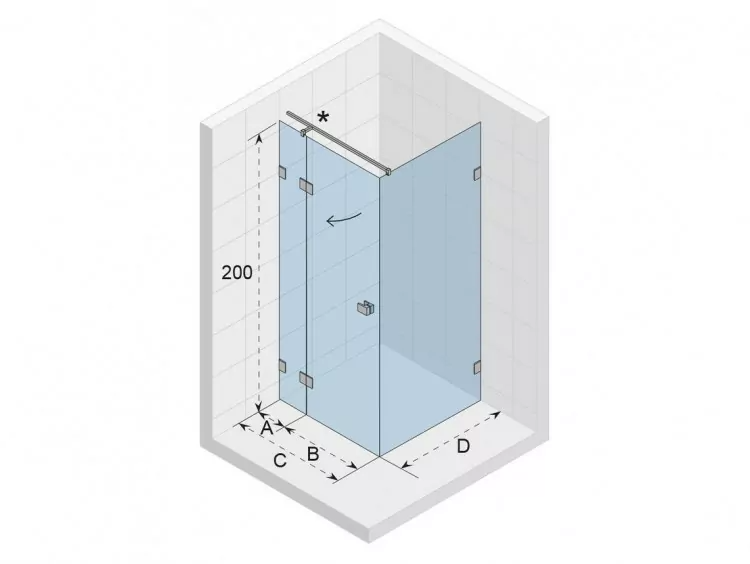 Душевой уголок Riho SZ Scandic NXT X203 140х90см L G001069121 профиль черный, стекло прозрачное