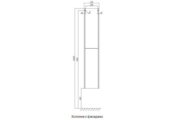 Шкаф-пенал Aquaton Йорк 30см 1A171203YOAV0 белый, ясень фабрик