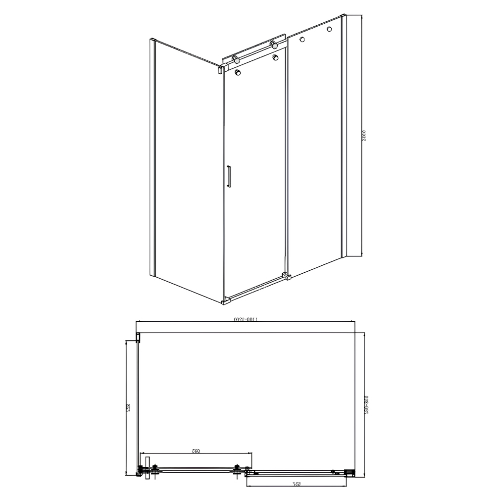 Душевой уголок Bravat Wave 120x80см BS120.3102S профиль хром, стекло прозрачное