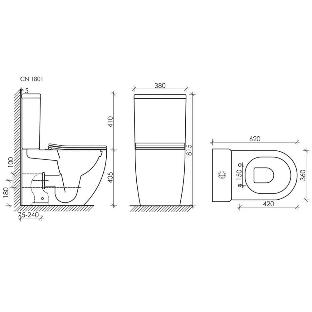 Унитаз-компакт Ceramica Nova Mia CN1801 белый глянец