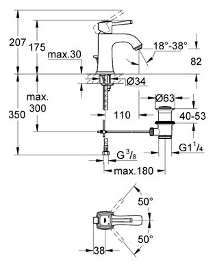 Смеситель для раковины Grohe Grandera 23303000 хром