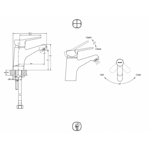 Смеситель для раковины Bravat Eco F193147C F1111147C хром