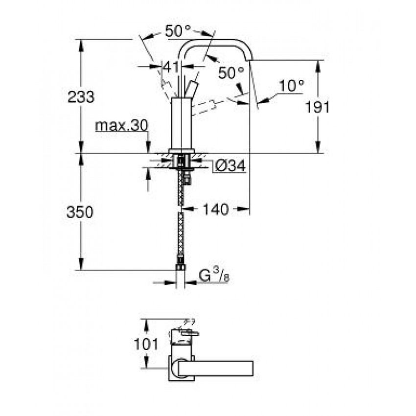 Смеситель для раковины Grohe Allure 23076000 хром