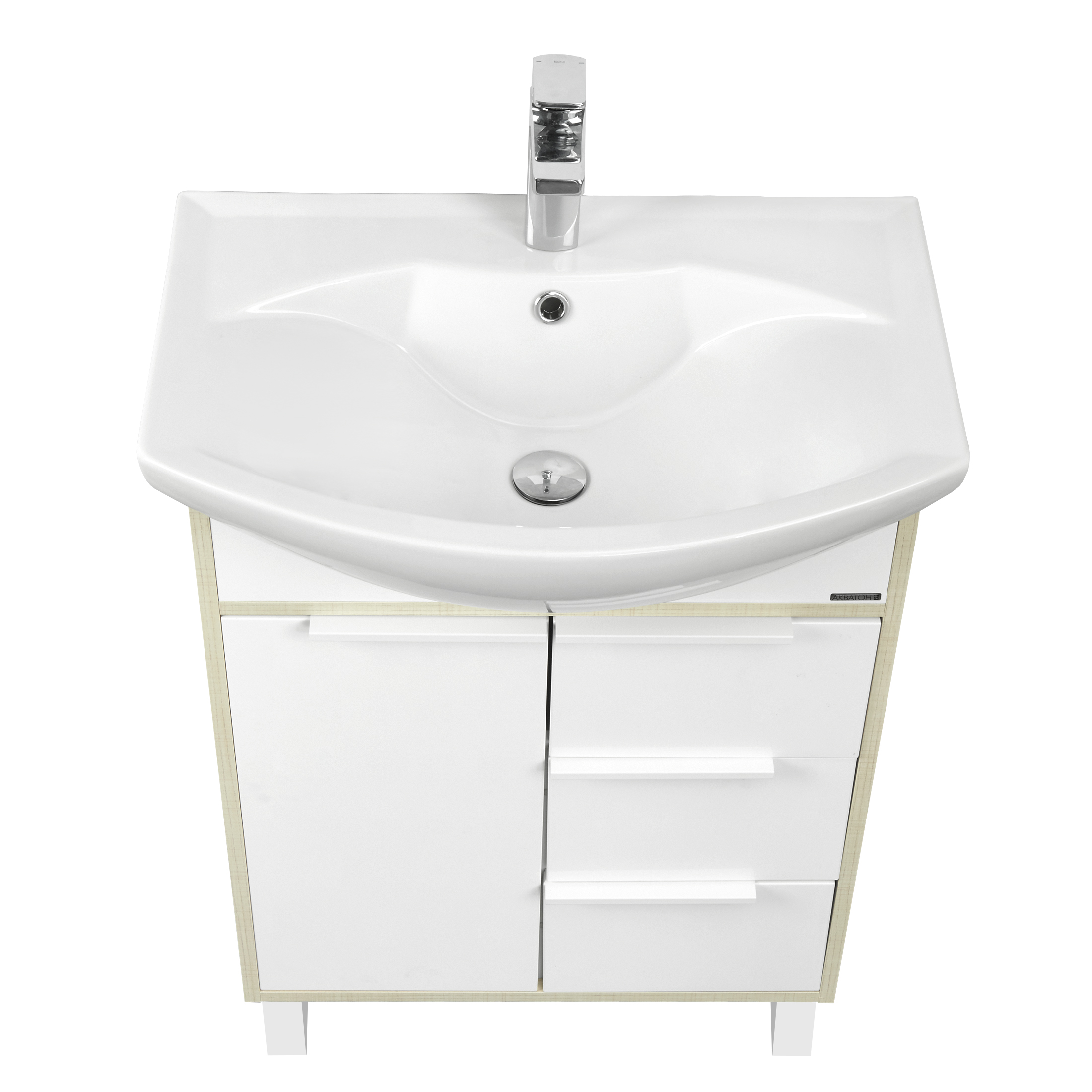 Тумба под раковину Aquaton Рико 65 1A213301RIB90 белая / ясень фабрик