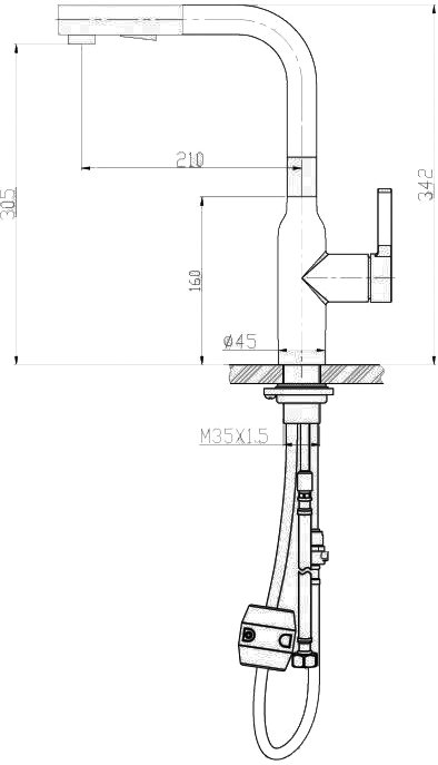 Смеситель для кухни BelBagno BB-LAM35-IN сатин