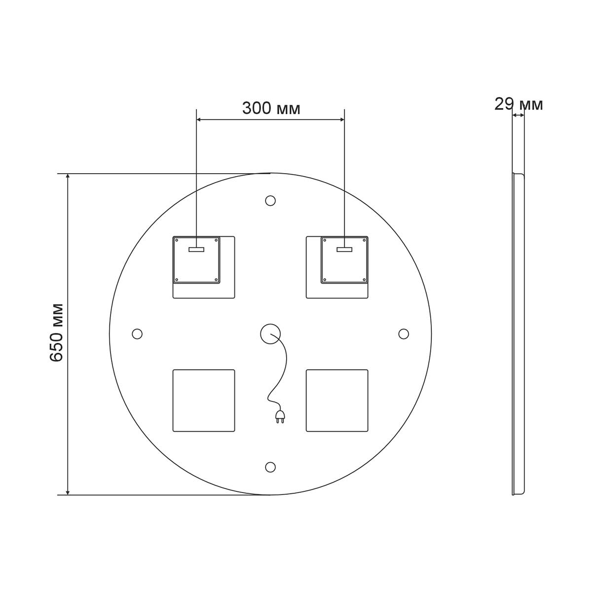 Зеркало LED Vincea VLM-2G650 D650