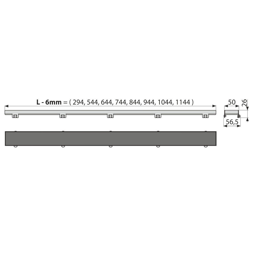 Решетка AlcaPlast Floor 115 FLOOR-1150 под кладку плитки, хром