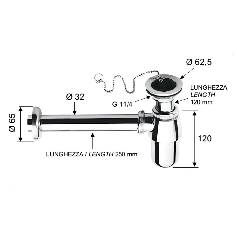 Сифон Remer RR 973 Z Хром