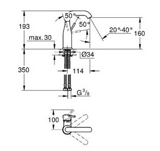 Смеситель для раковины Grohe Essence New 23480001 хром