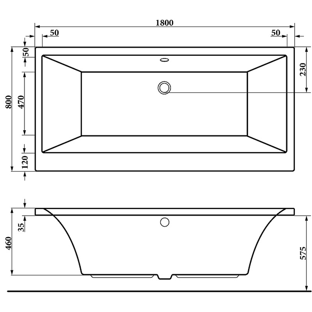 Акриловая ванна BERGES TARI 180x80 050029 белая глянцевая