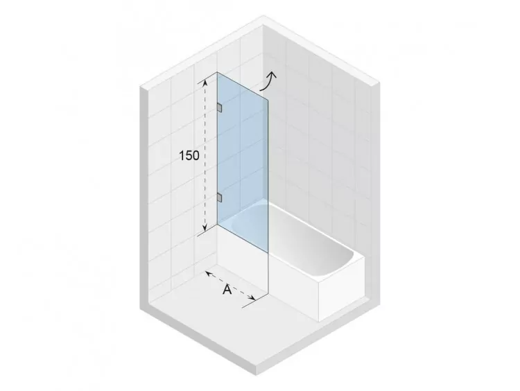 Шторка на ванну Riho VZ Scandic NXT X108 85x150см R G001140120 профиль хром, стекло прозрачное