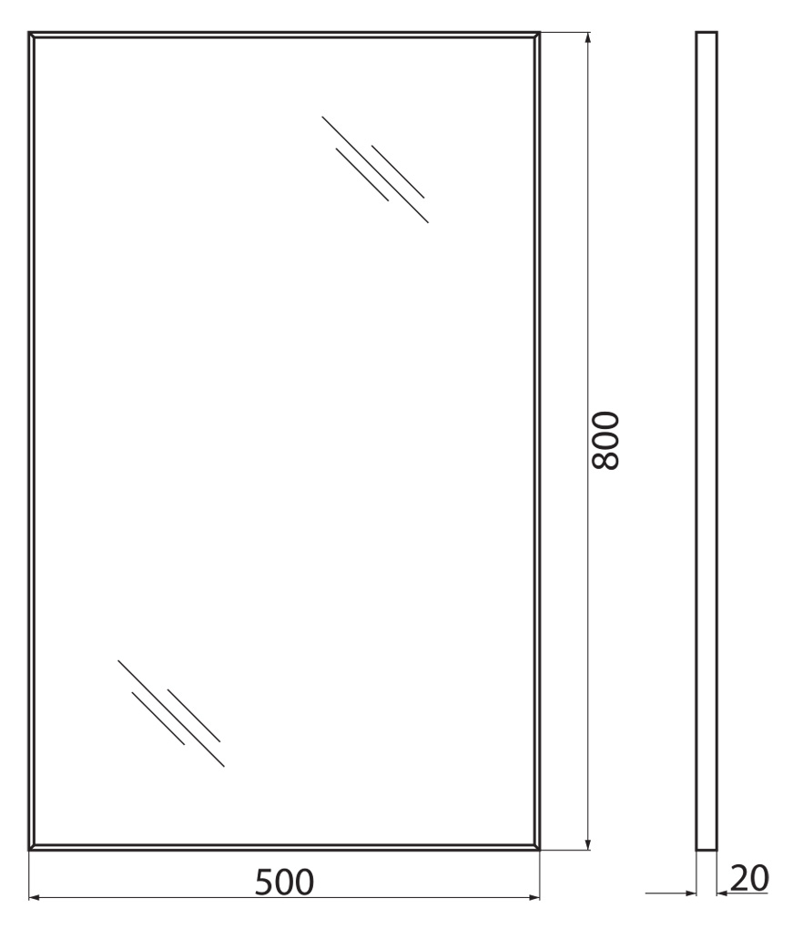 Зеркало BelBagno 50 SPC-AL-500-800 хром