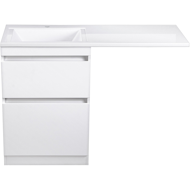 Тумба с раковиной Style Line Даллас 120 напольная, левая, белый глянец