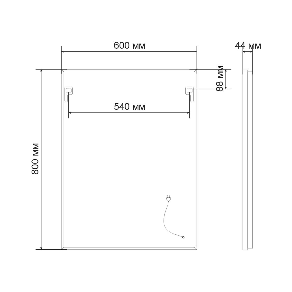 Зеркало Vincea 60 VLM-2M600B с подсветкой