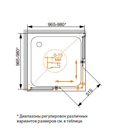 Душевой уголок Cezares Pratico 80x80см PRATICO-A-2-80-P-Cr профиль хром, стекло рифленое