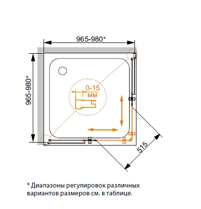 Душевой уголок Cezares Pratico 80x80см PRATICO-A-2-80-P-Cr профиль хром, стекло рифленое