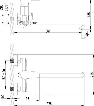 Универсальный смеситель Lemark plus Factor LM1651C хром