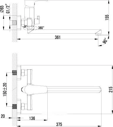 Универсальный смеситель Lemark plus Factor LM1651C хром