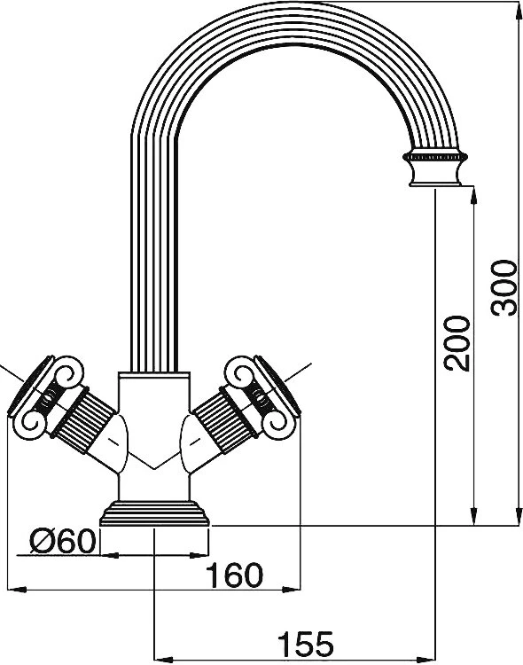 Смеситель для раковины Cezares Olimp OLIMP-LS2-02-M бронза