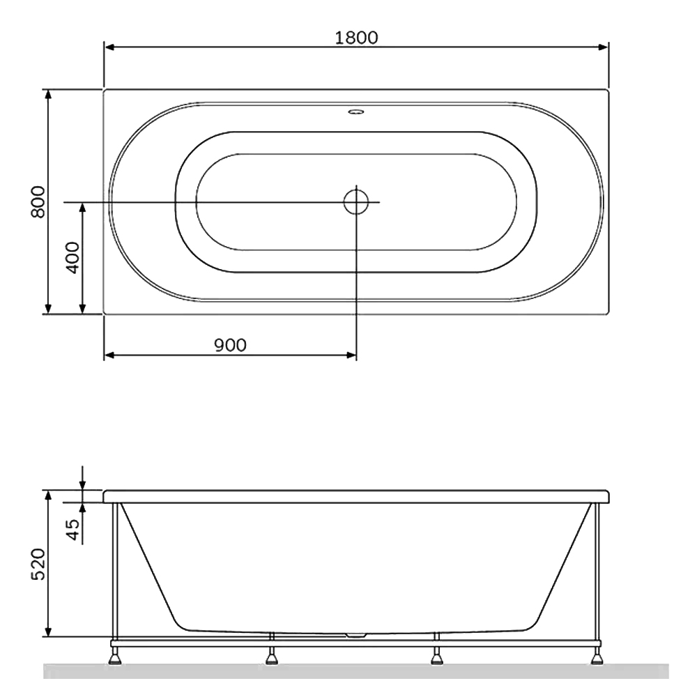 Экран AM.PM Bliss L 180x80 W53A-180-080W-PRB белый