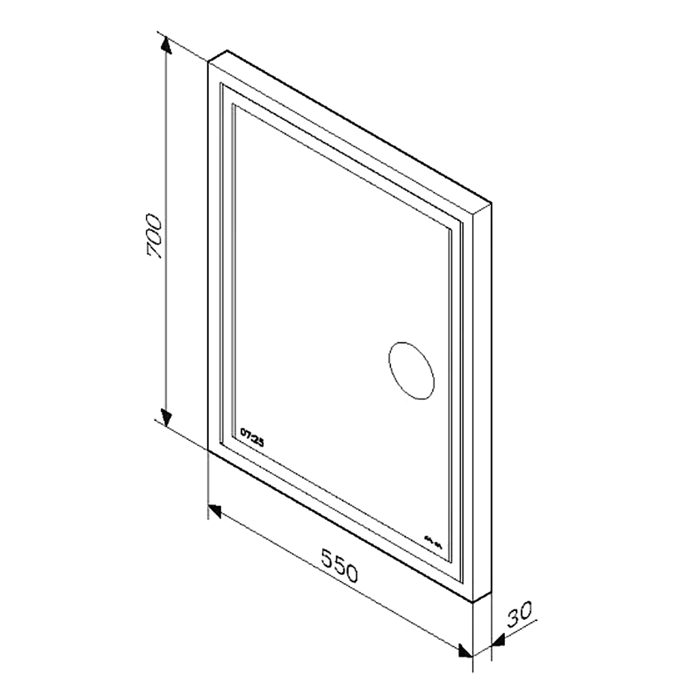 Зеркало AM.PM Gem 55 M91AMOX0553WG с подсветкой, с часами, серебро