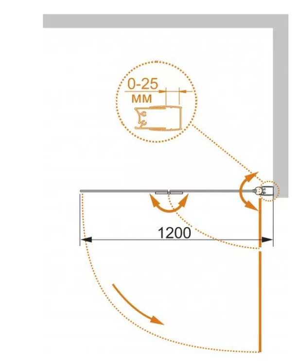 Шторка на ванну Cezares Eco 120x140см ECO-O-V-21-120/140-C-Cr профиль хром, стекло прозрачное