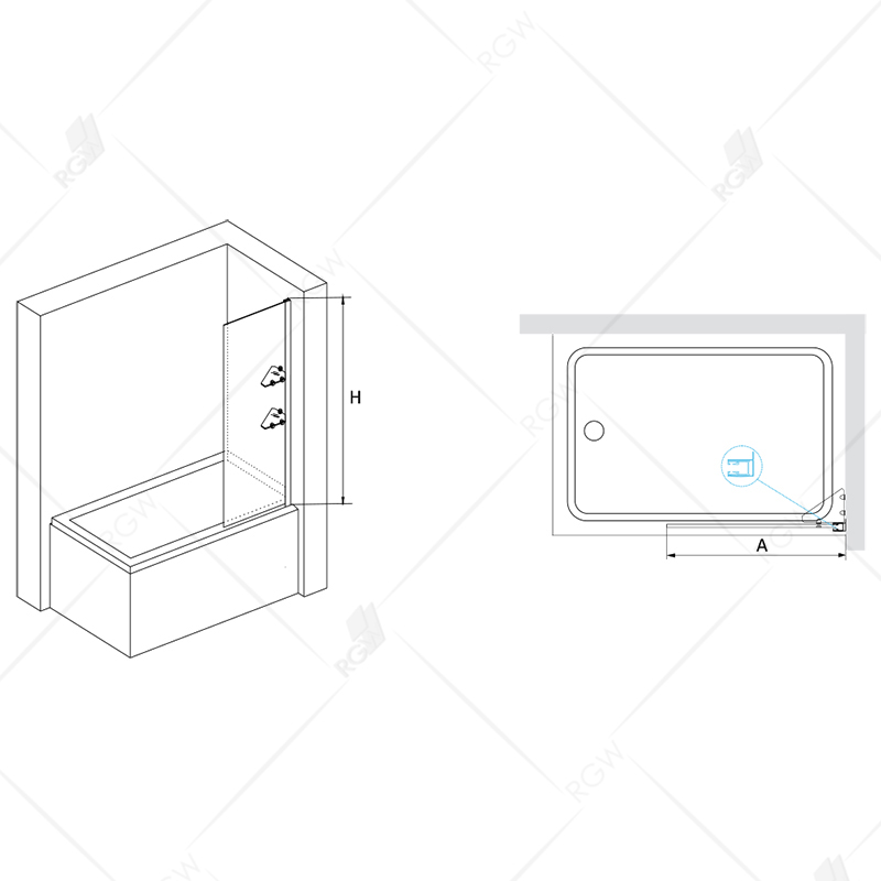 Шторка на ванну RGW Screens SC-53 80x150см 03115308-11 профиль хром, стекло прозрачное