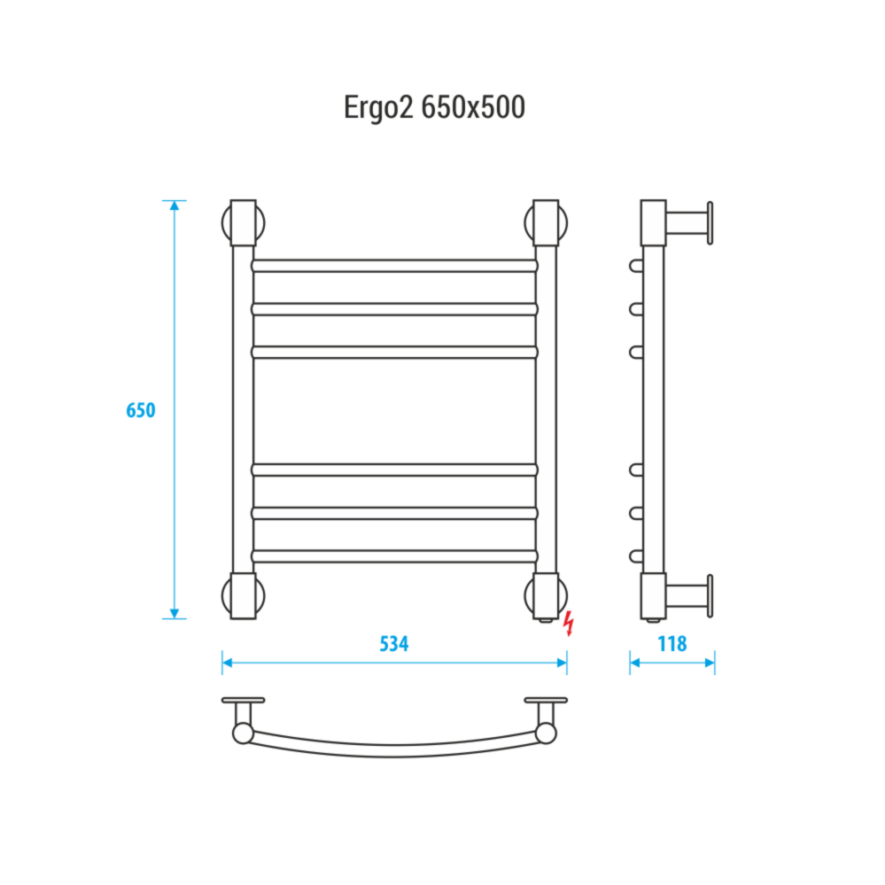 Полотенцесушитель электрический Energy Ergo2 65х50 см EETR0ERGO2655000000 хром