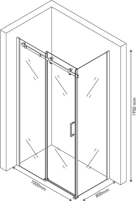 Душевой уголок Berges Gelios 100x80см 061003 профиль хром, стекло прозрачное