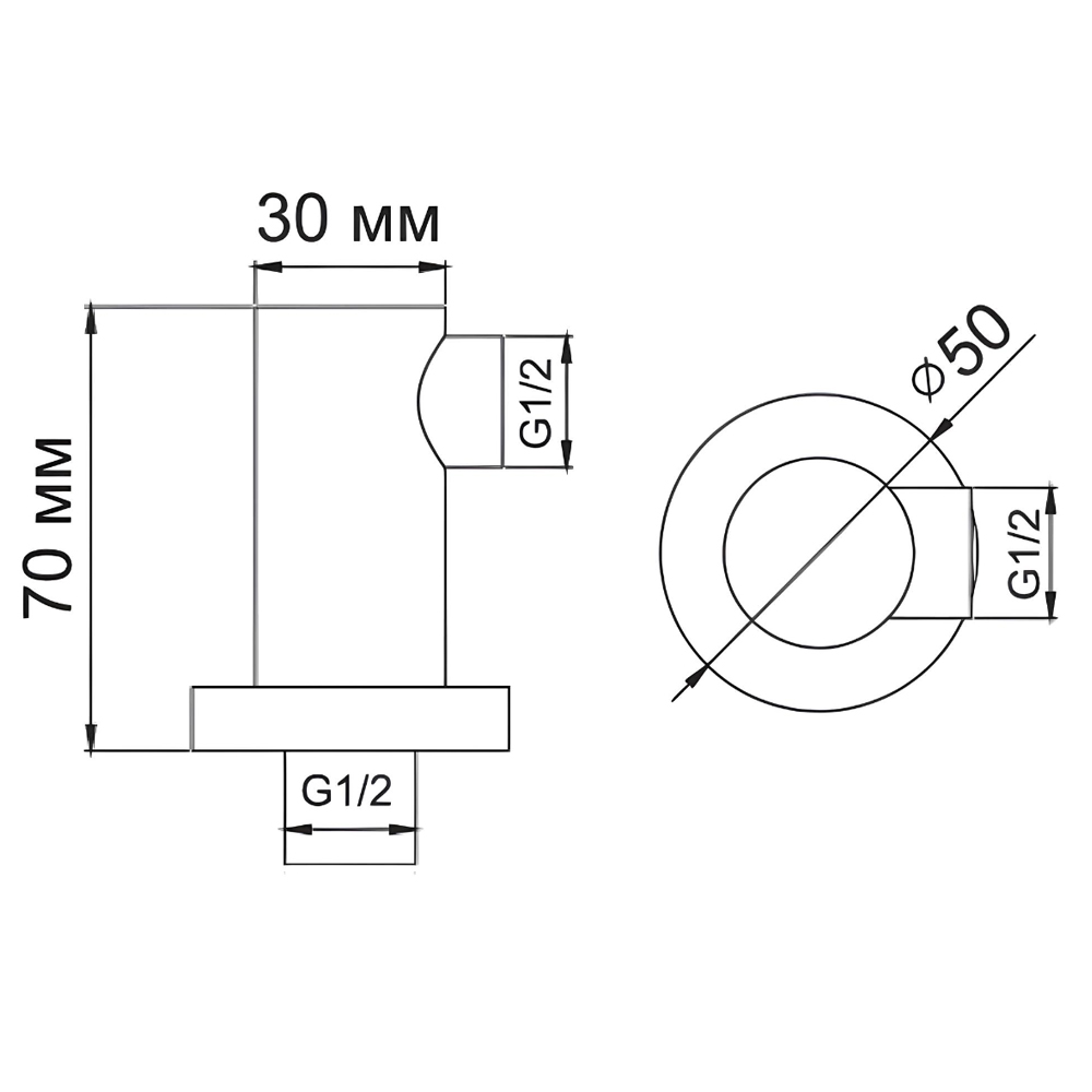 Шланговое подключение для душа Wasserkraft Wern A102 хром