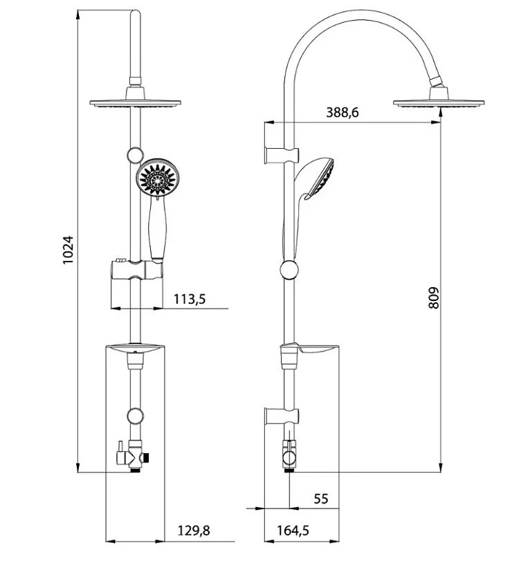 Душевая стойка Lemark LM8801С хром