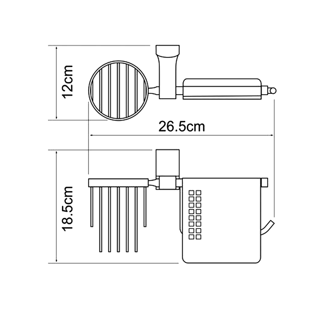 Держатель туалетной бумаги Wasserkraft Exter K-5259 с держателем для освежителя, с крышкой, бронза