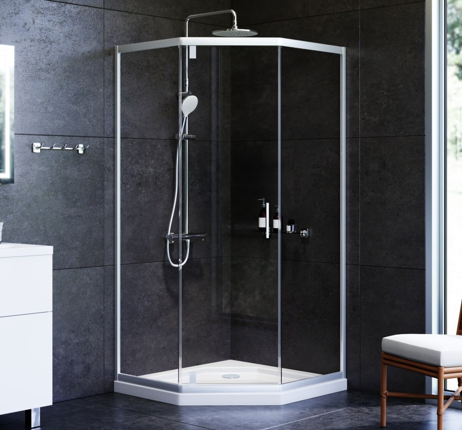 Душевой уголок AM.PM Gem 90x90см W90G-405-090MT профиль хром, стекло прозрачное