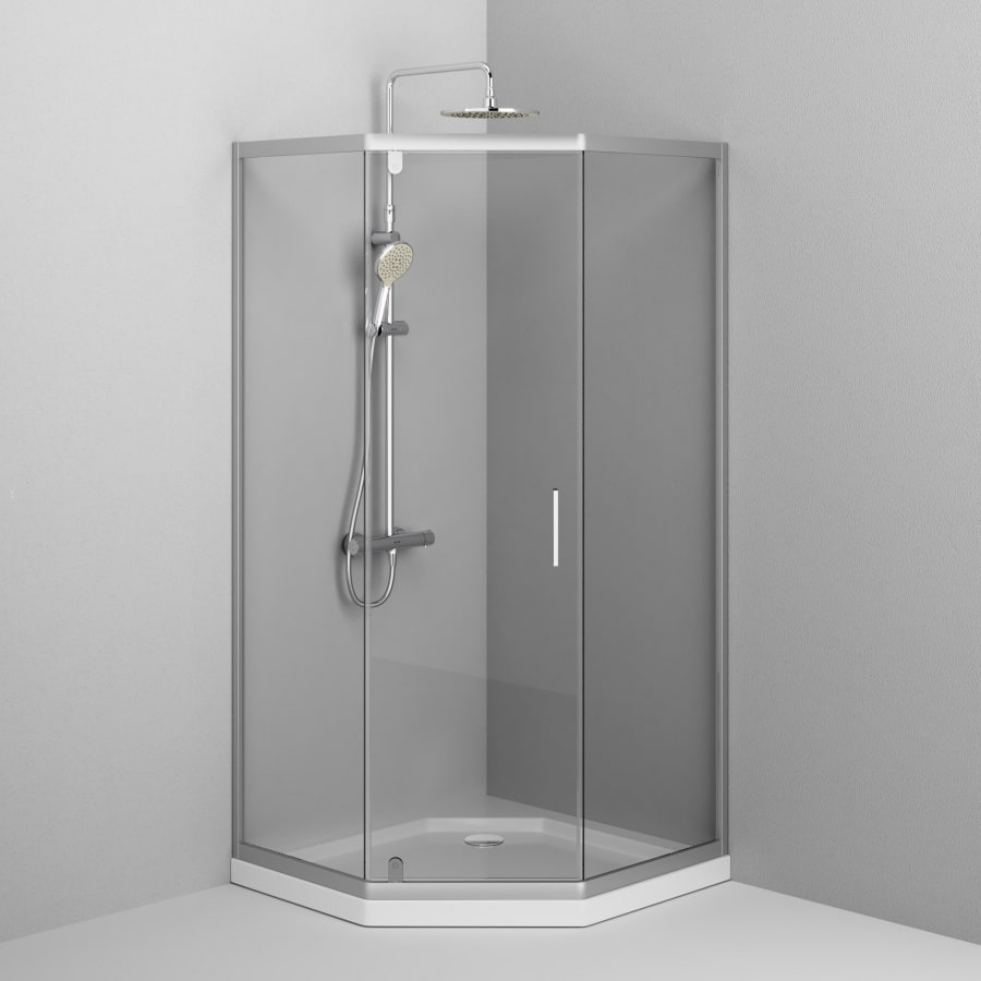 Душевой уголок AM.PM Gem 90x90см W90G-405-090MT профиль хром, стекло прозрачное